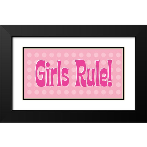 Girls Rule Black Modern Wood Framed Art Print with Double Matting by Marrott, Stephanie