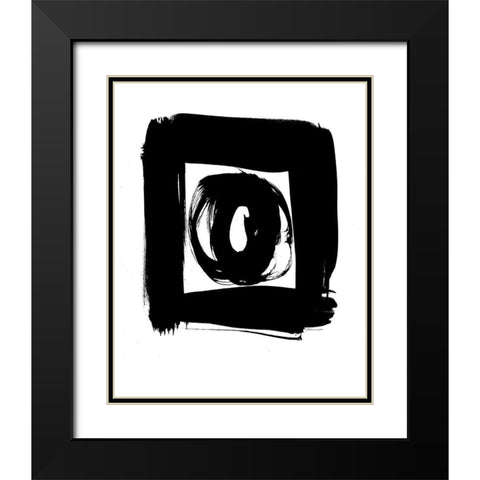 Circle In A Square Black Modern Wood Framed Art Print with Double Matting by Marrott, Stephanie