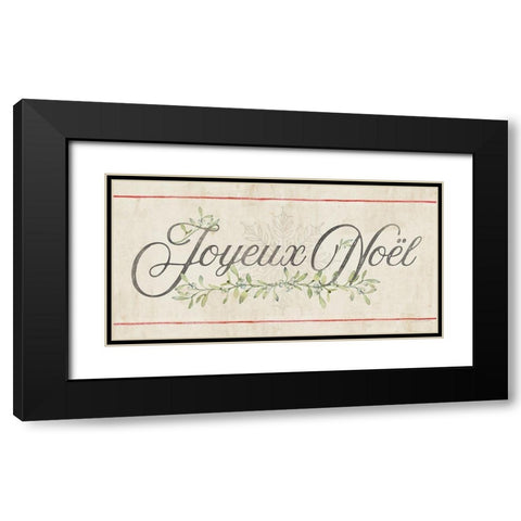 Flour Sack - Joyeux Noel Black Modern Wood Framed Art Print with Double Matting by Marrott, Stephanie