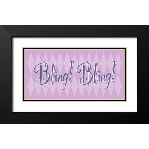 Bling Bling Black Modern Wood Framed Art Print with Double Matting by Marrott, Stephanie