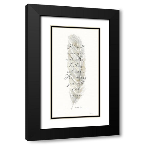 His Wings Black Modern Wood Framed Art Print with Double Matting by Marrott, Stephanie