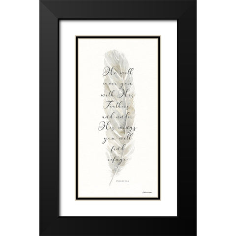 His Wings Black Modern Wood Framed Art Print with Double Matting by Marrott, Stephanie