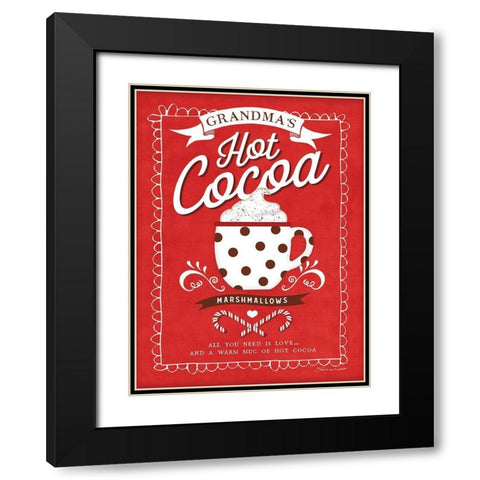 Hot Cocoa Black Modern Wood Framed Art Print with Double Matting by Marrott, Stephanie