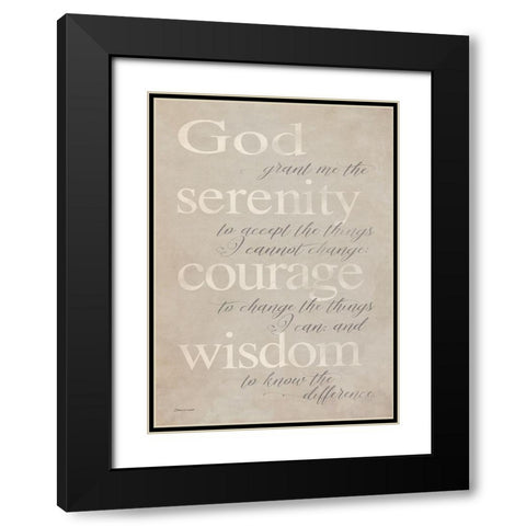 Serenity Prayer Black Modern Wood Framed Art Print with Double Matting by Marrott, Stephanie