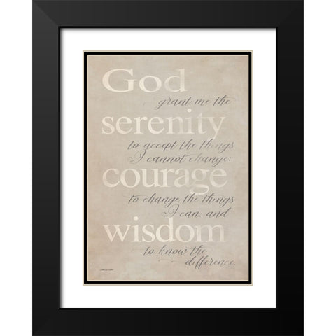Serenity Prayer Black Modern Wood Framed Art Print with Double Matting by Marrott, Stephanie