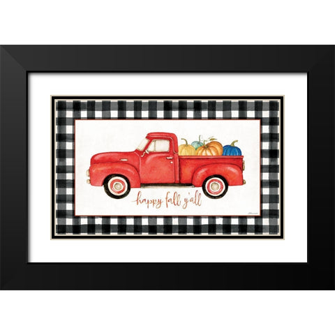 Happy Fall Yall Black Modern Wood Framed Art Print with Double Matting by Marrott, Stephanie