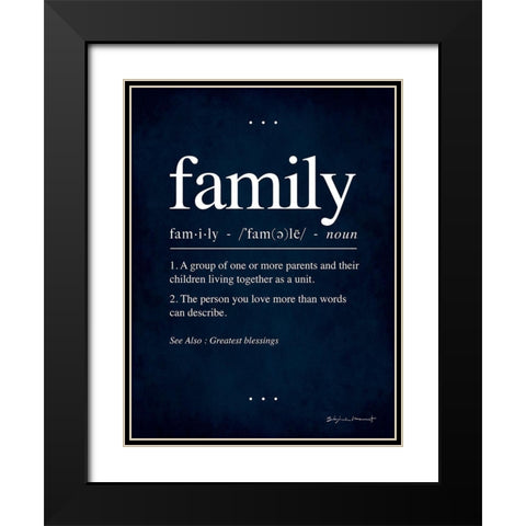 Family In Blue Black Modern Wood Framed Art Print with Double Matting by Marrott, Stephanie