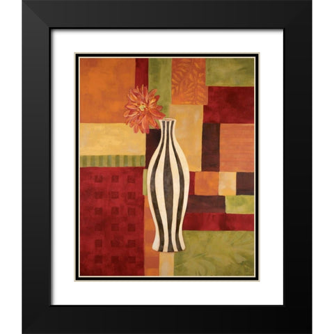 Abstract Floral II Black Modern Wood Framed Art Print with Double Matting by Marrott, Stephanie