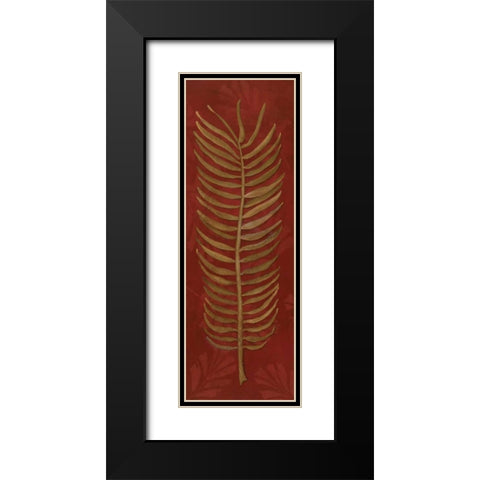 Fern Leaf Black Modern Wood Framed Art Print with Double Matting by Marrott, Stephanie
