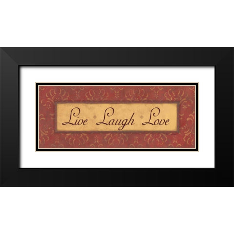 Live Laugh Love Black Modern Wood Framed Art Print with Double Matting by Marrott, Stephanie