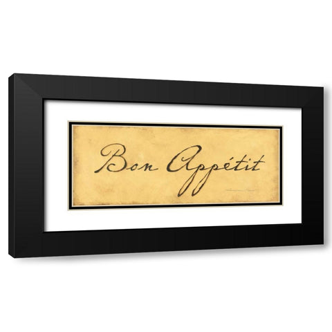 Bon Appetit Black Modern Wood Framed Art Print with Double Matting by Marrott, Stephanie