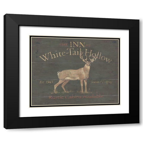 White Tail Hollow Black Modern Wood Framed Art Print with Double Matting by Marrott, Stephanie