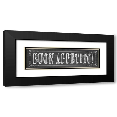 Buon Appetito Black Modern Wood Framed Art Print with Double Matting by Marrott, Stephanie