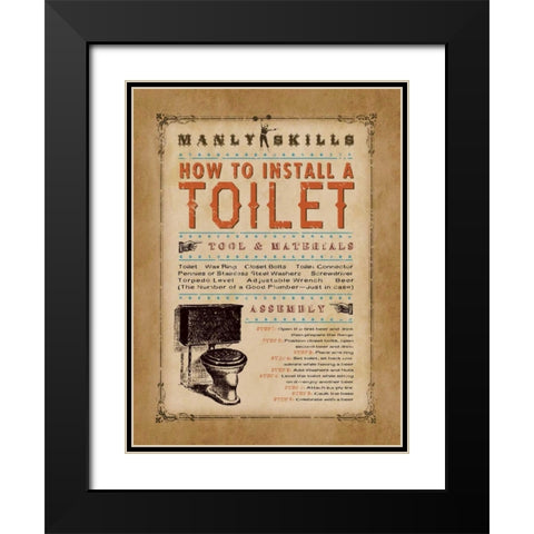 Manly Skills I Black Modern Wood Framed Art Print with Double Matting by Marrott, Stephanie