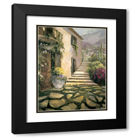 Sunlit Villa II Black Modern Wood Framed Art Print with Double Matting by Stevens, Allayn