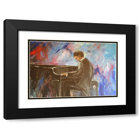 Solo Black Modern Wood Framed Art Print with Double Matting by Stevens, Allayn