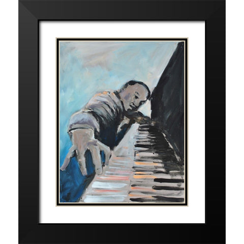 Piano Man Black Modern Wood Framed Art Print with Double Matting by Stevens, Allayn