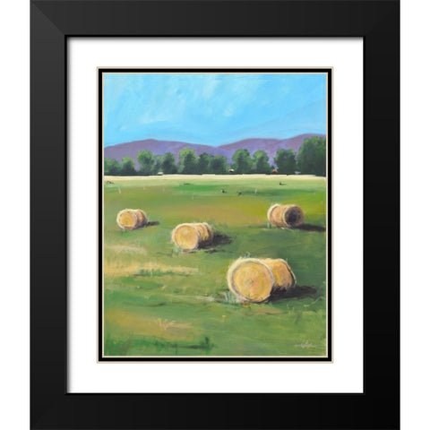 Hay Rolls Black Modern Wood Framed Art Print with Double Matting by Stevens, Allayn