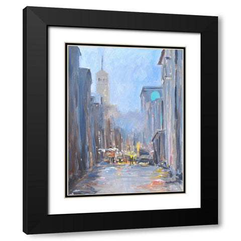 City View Black Modern Wood Framed Art Print with Double Matting by Stevens, Allayn