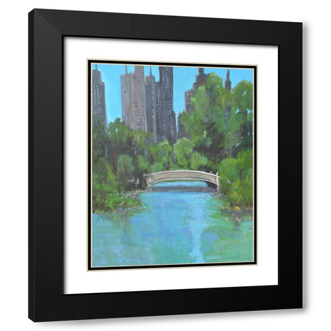 City Park Black Modern Wood Framed Art Print with Double Matting by Stevens, Allayn