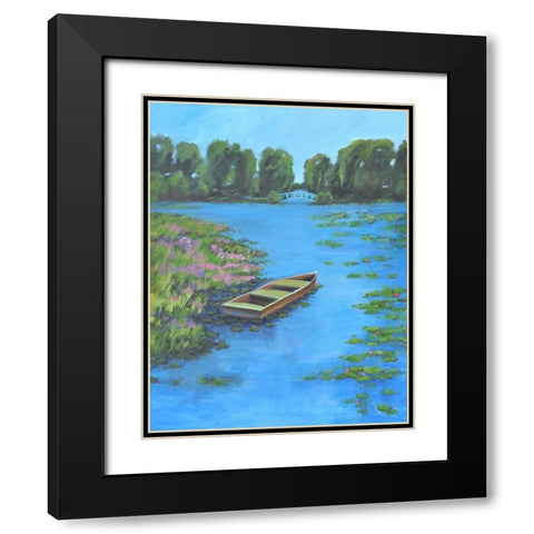 Boat Pond Black Modern Wood Framed Art Print with Double Matting by Stevens, Allayn