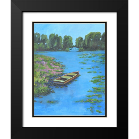 Boat Pond Black Modern Wood Framed Art Print with Double Matting by Stevens, Allayn