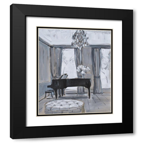 Piano Room Black Modern Wood Framed Art Print with Double Matting by Stevens, Allayn