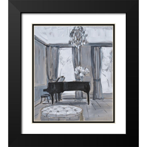 Piano Room Black Modern Wood Framed Art Print with Double Matting by Stevens, Allayn