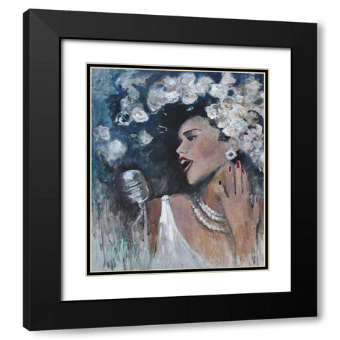 Sing To Me Black Modern Wood Framed Art Print with Double Matting by Stevens, Allayn