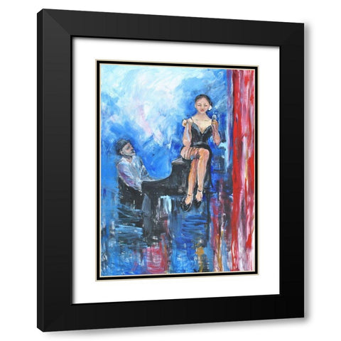 One More Tune Black Modern Wood Framed Art Print with Double Matting by Stevens, Allayn