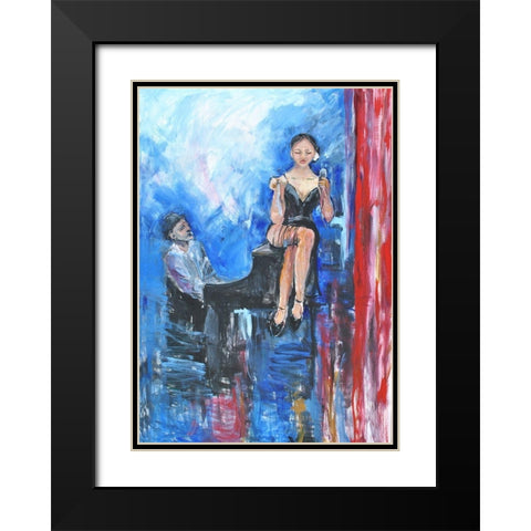 One More Tune Black Modern Wood Framed Art Print with Double Matting by Stevens, Allayn
