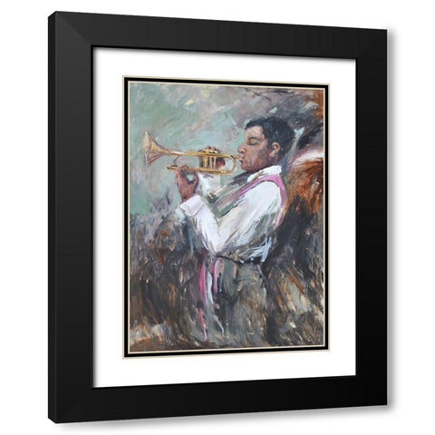 Soulful Tunes Black Modern Wood Framed Art Print with Double Matting by Stevens, Allayn