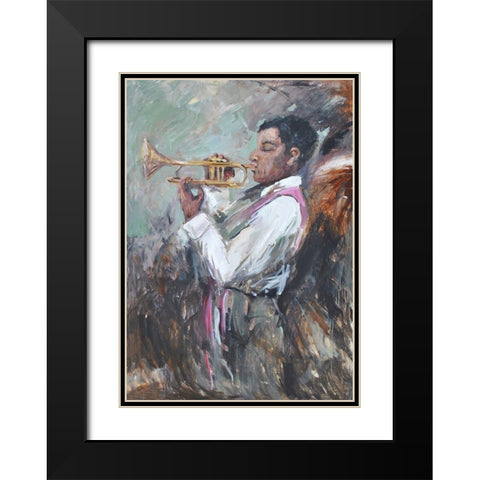 Soulful Tunes Black Modern Wood Framed Art Print with Double Matting by Stevens, Allayn