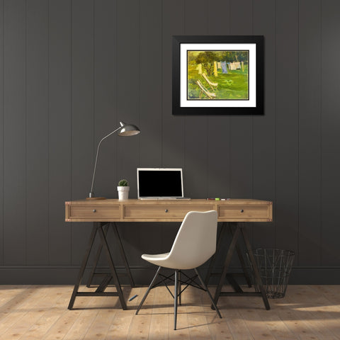 French Laundry Black Modern Wood Framed Art Print with Double Matting by Stevens, Allayn