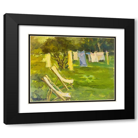 French Laundry Black Modern Wood Framed Art Print with Double Matting by Stevens, Allayn
