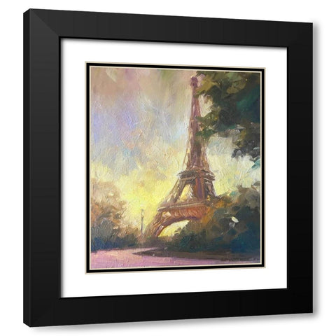 Paris 3 Black Modern Wood Framed Art Print with Double Matting by Stevens, Allayn