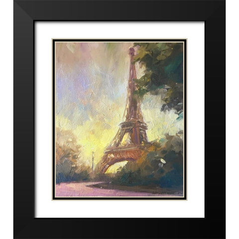 Paris 3 Black Modern Wood Framed Art Print with Double Matting by Stevens, Allayn