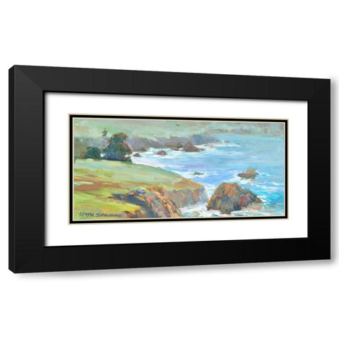 Ragged Cliffs Black Modern Wood Framed Art Print with Double Matting by Stevens, Allayn