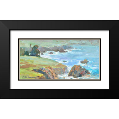 Ragged Cliffs Black Modern Wood Framed Art Print with Double Matting by Stevens, Allayn