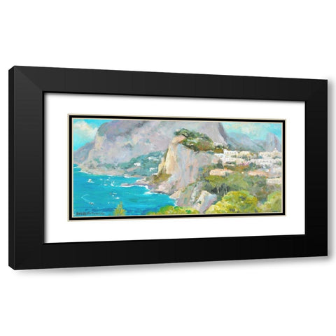 Almalfi Coast Black Modern Wood Framed Art Print with Double Matting by Stevens, Allayn