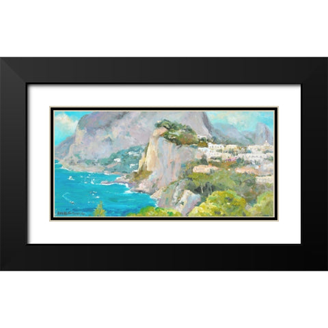 Almalfi Coast Black Modern Wood Framed Art Print with Double Matting by Stevens, Allayn