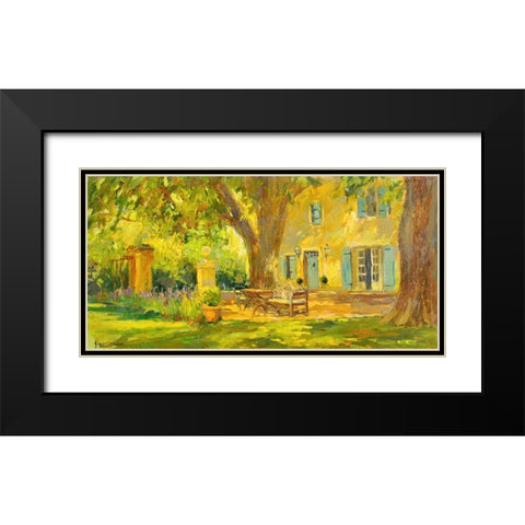 Italian Villa Black Modern Wood Framed Art Print with Double Matting by Stevens, Allayn