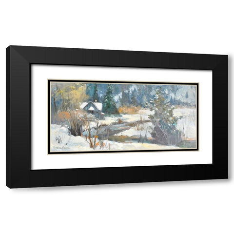 Winter Creek Black Modern Wood Framed Art Print with Double Matting by Stevens, Allayn