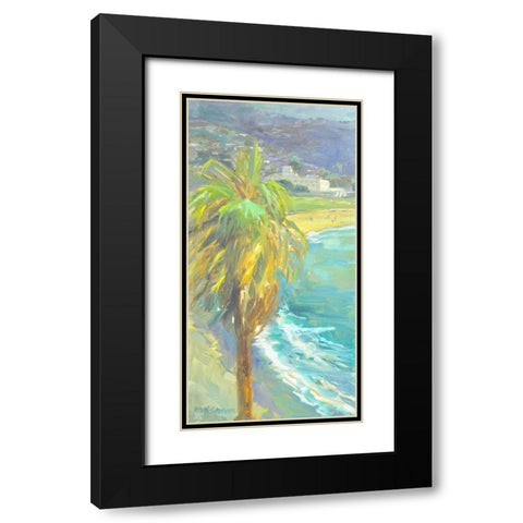 Palm Sway Black Modern Wood Framed Art Print with Double Matting by Stevens, Allayn