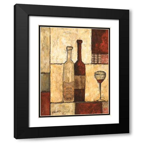 Wine for One Black Modern Wood Framed Art Print with Double Matting by Bagnato, Judi