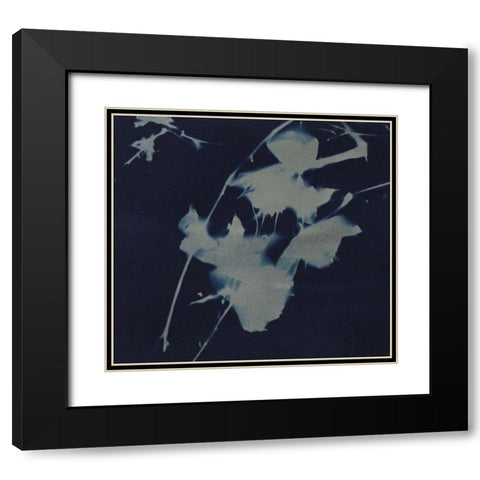 Grey On Blue Black Modern Wood Framed Art Print with Double Matting by Blue