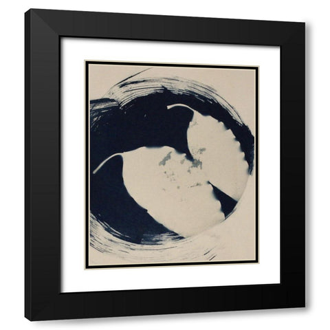 Two Leaves Black Modern Wood Framed Art Print with Double Matting by Blue