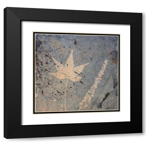Leaf and Fern Black Modern Wood Framed Art Print with Double Matting by Blue