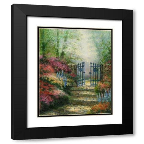 Garden Gateway Black Modern Wood Framed Art Print with Double Matting by Chin, Art