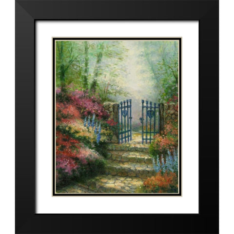Garden Gateway Black Modern Wood Framed Art Print with Double Matting by Chin, Art